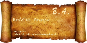 Bródi Aranka névjegykártya