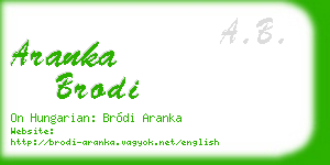 aranka brodi business card