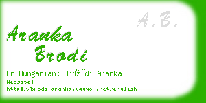 aranka brodi business card